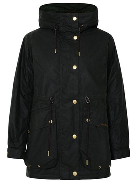 Barbour Funnel-Neck Drawstring Long-Sleeved Coat