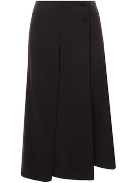 Loro Piana Bull Pleated High-Rise Midi Skirt