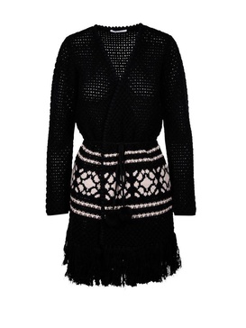 Max Mara V-Neck Belted Fringed Cardigan