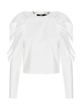 Karl Lagerfeld Hun's Pick Puff-Sleeved Knitted Blouse