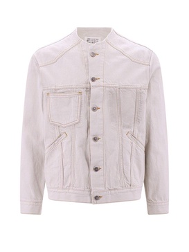 Maison Margiela Collarless Buttoned Denim Jacket