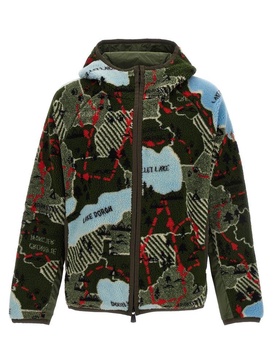 Moncler Grenoble Allover Patterned Zipped Hoodie