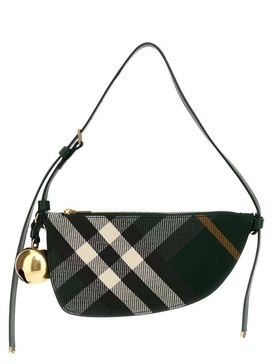 Burberry Mini Shield Bell Charm Checked Shoulder Bag