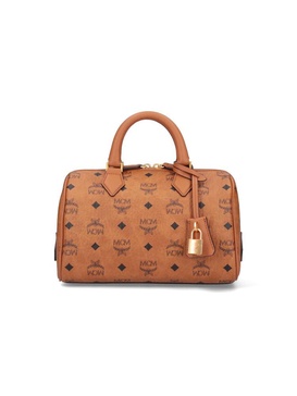 MCM All-Over Logo Printed Zip-Up Tote Bag