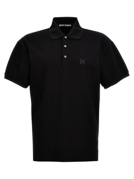 Palm Angels Monogram Embroidered Short-Sleeved Polo Shirt