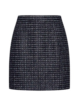 Alessandra Rich High Waist Tweed Mini Skirt