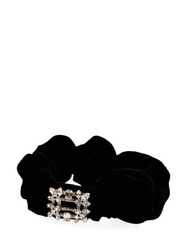 Roger Vivier Buckle Embellished Velvet Scrunchie