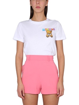 Moschino Long Printed Crewneck T-Shirt