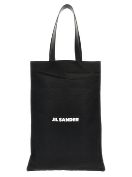 Jil Sander Logo-Print Large Open Top Tote Bag