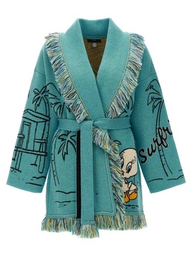 Alanui X Looney Tunes Fringed Drop Shoulder Cardigan