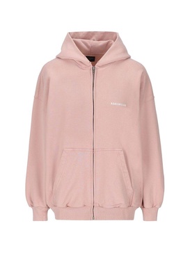 Balenciaga Logo Printed Zip-Up Hoodie