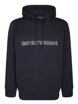 Emporio Armani Logo-Embroidered Drawstring Hoodie