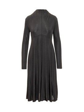 Jil Sander Pleated Long-Sleeved Midi Dress