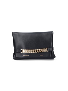 Victoria Beckham Chain-Detailed Foldover Top Shoulder Bag