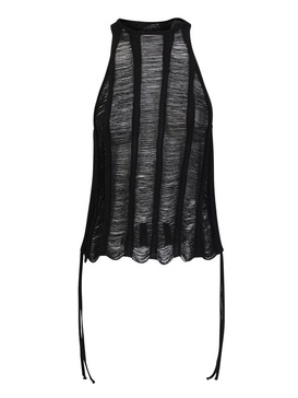 Andrea Adamo Semi-Sheer Open Knit Tank Top