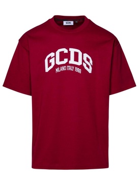 GCDS Logo Embroidered Crewneck T-Shirt