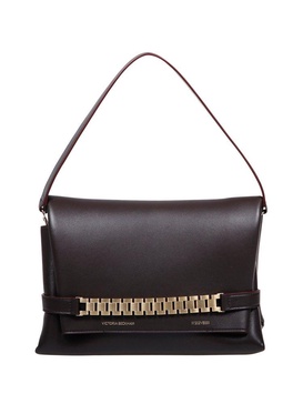 Victoria Beckham Chain-Detailed Foldover Top Shoulder Bag