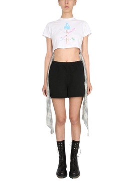 Opening Ceremony Hybrid Crewneck Cropped T-Shirt