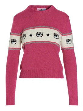 Chiara Ferragni Logo Intarsia Crewneck Jumper