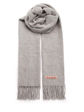 Acne Studios Logo Patch Fringed Scarf