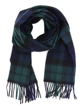 Barbour Checked Pattern Fringed Scarf