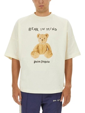 Palm Angels Bear In Mind Logo Printed T-Shirt