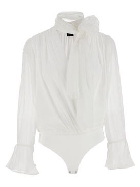 Pinko Long-Sleeved V-Neck Bodysuit