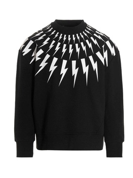 Neil Barrett Thunderbolt Print Crewneck Sweatshirt