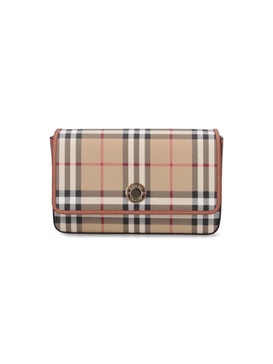 Burberry Checked Foldover-Top Shoulder Bag