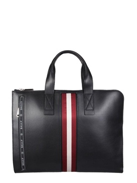 Bally Logo Stripe Detailed Business Bag