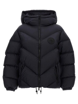 Logo Embroidery Short Down Jacket Casual Jackets, Parka Black