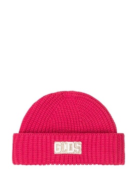 GCDS Logo Embroidered Knitted Beanie