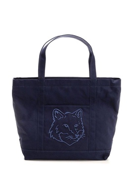 Maison Kitsuné Fox Head Embroidered Large Tote Bag