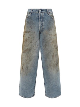 Acne Studios Logo Patch Baggy Fit Jeans