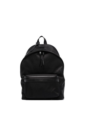 City leather-trimmed backpack