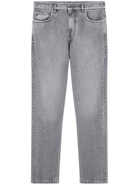 frayed straight-leg jeans