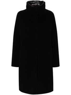 Long padded wool puffer coat