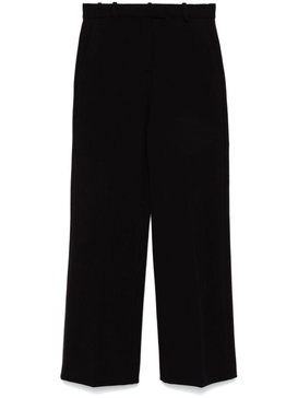 Wide-leg stretch cotton pants