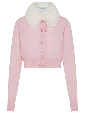 Sport cardigan in wool with fur