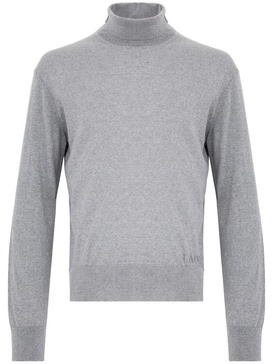 Grey high-neck wool sweater