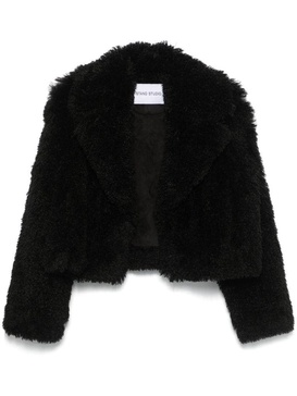 Black cropped Samara faux fur