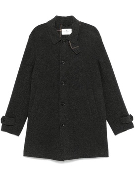 Long single-breasted wool Gustav coat