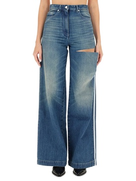 BAGGY COTTON DENIM JEANS WITH CUTOUT