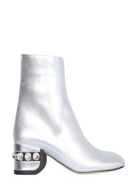 55JJ METALLIC LEATHER CRYSTAL BOOTS 