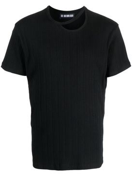 cut-out plissé cotton T-shirt