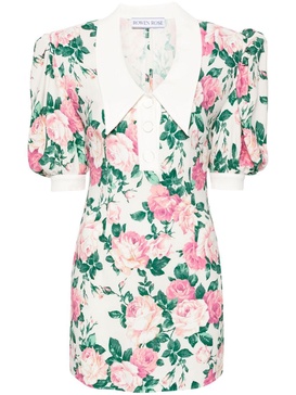 floral-print oversized-collar minidress