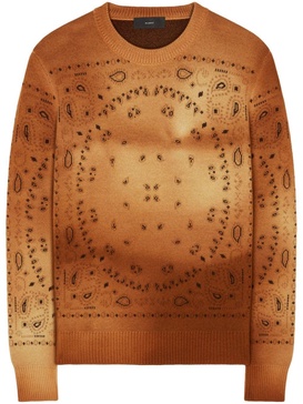 paisley-knit wool jumper 