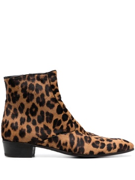 leopard-print ankle boots