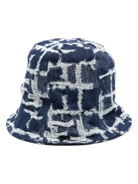 FF-motif denim bucket hat