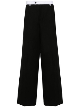 Rise wool straight pants